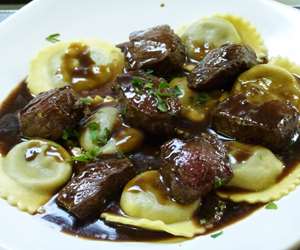 Ravioli with Beef Tips